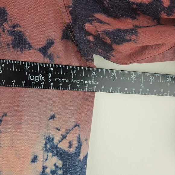 COTTON Tie Dye Western Shirt Womens S Boho Button Blouse JONES JEANS brand Long - Picture 11 of 12